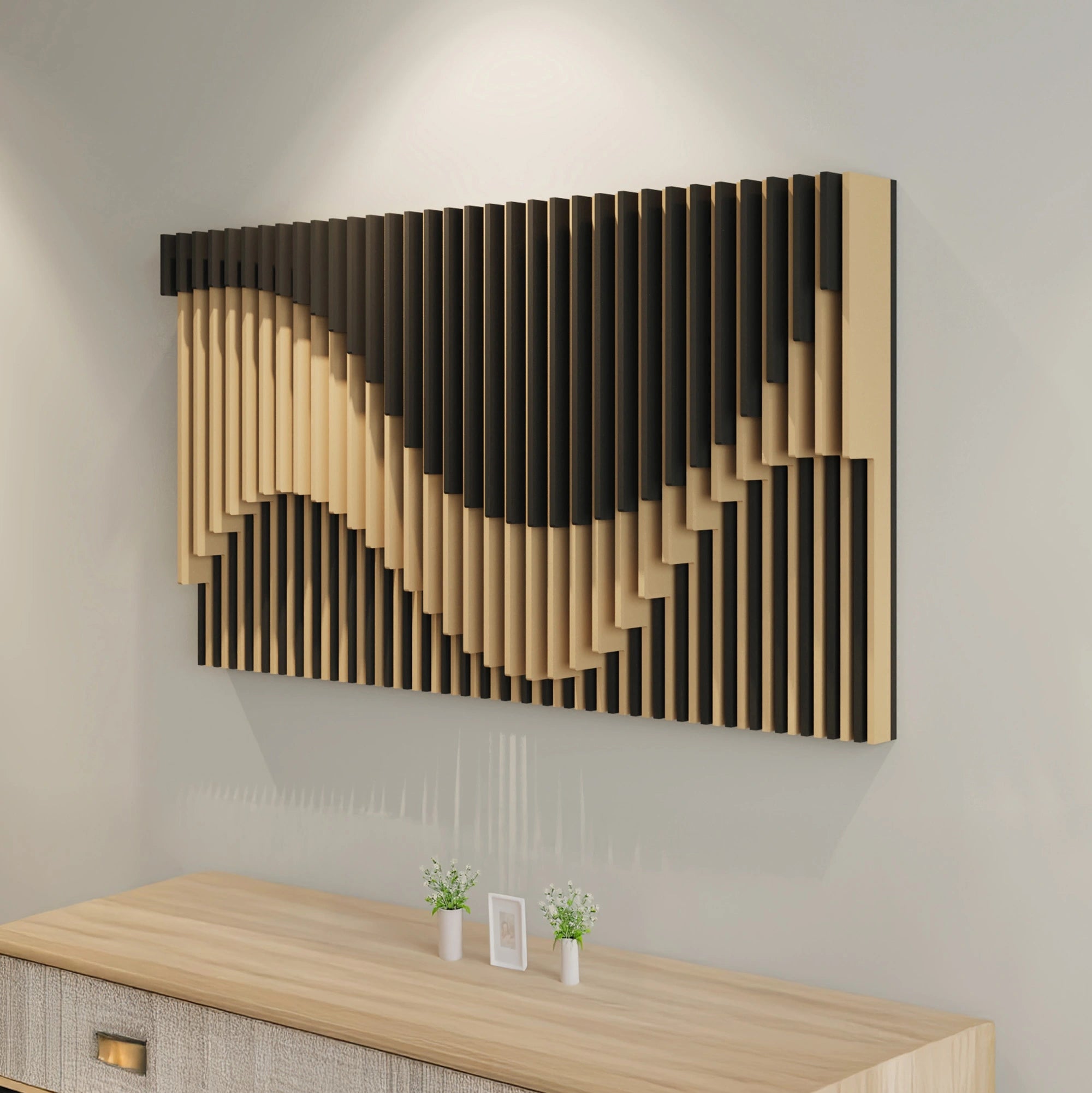 Handcrafted Dual-Tone Parametric Wood Wall Art  3D Wall Art.